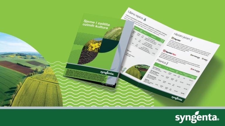 Reklamna grafika: Syngenta brošure o poljoprivredi na zelenoj pozadini, ozime kulture
